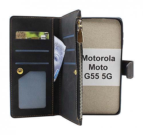 billigamobilskydd.seXL Motorola Moto G55 5G Luxury Phone Wallet