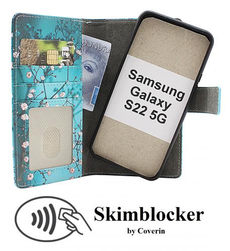 CoverinSkimblocker Samsung Galaxy S22 5G Magnet Phone Wallet Design