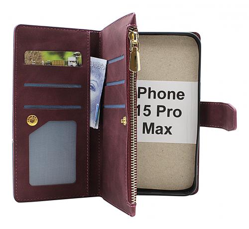 billigamobilskydd.seXL Standcase Luxury Wallet iPhone 15 Pro Max