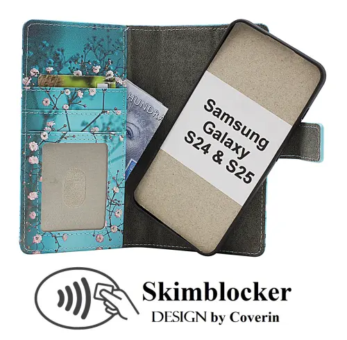 CoverinSkimblocker Samsung Galaxy S25 Magnet Phone Wallet Design