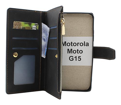 billigamobilskydd.seXL Motorola Moto G15 Luxury Phone Wallet