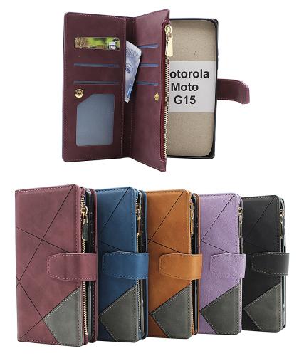 billigamobilskydd.seXL Motorola Moto G15 Luxury Phone Wallet