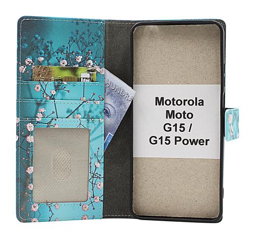 CoverinSkimblocker Motorola Moto G15 / G15 Power Phone Wallet Design