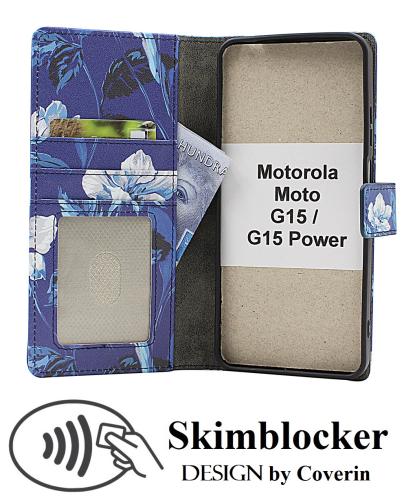 CoverinSkimblocker Motorola Moto G15 / G15 Power Phone Wallet Design