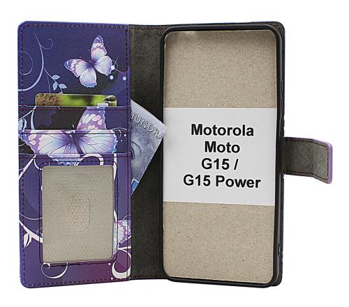 CoverinSkimblocker Motorola Moto G15 / G15 Power Magnet Phone Wallet Design