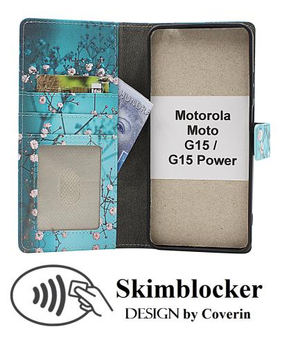 CoverinSkimblocker Motorola Moto G15 / G15 Power Phone Wallet Design