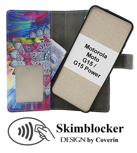 CoverinSkimblocker Motorola Moto G15 / G15 Power Magnet Phone Wallet Design