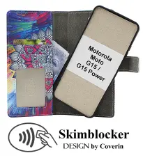 CoverinSkimblocker Motorola Moto G15 / G15 Power Magnet Phone Wallet Design
