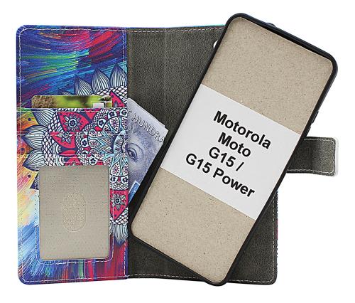CoverinSkimblocker Motorola Moto G15 / G15 Power Magnet Phone Wallet Design
