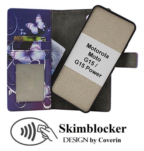 CoverinSkimblocker Motorola Moto G15 / G15 Power Magnet Phone Wallet Design