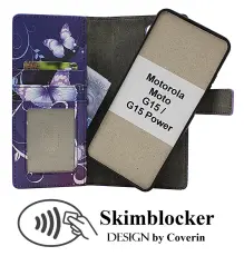 CoverinSkimblocker Motorola Moto G15 / G15 Power Magnet Phone Wallet Design