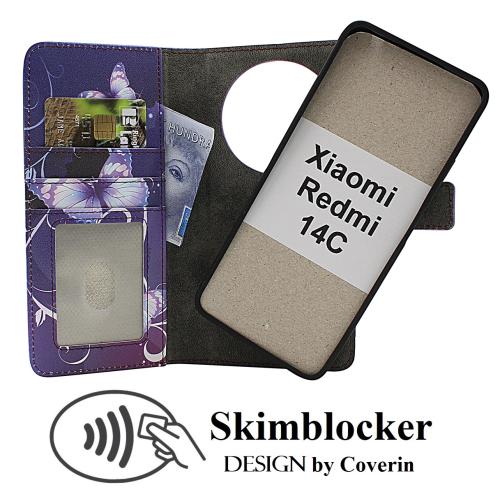 CoverinSkimblocker Xiaomi Redmi 14C Magnet Phone Wallet Design