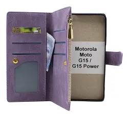 billigamobilskydd.seXL Motorola Moto G15 / G15 Power Luxury Phone Wallet