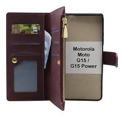 billigamobilskydd.seXL Motorola Moto G15 / G15 Power Luxury Phone Wallet