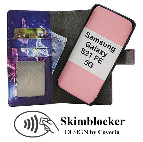 CoverinSkimblocker Samsung Galaxy S21 FE 5G Magnet Phone Wallet Design